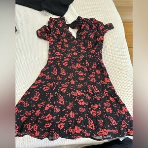 Red / Black rose dress - All Saints